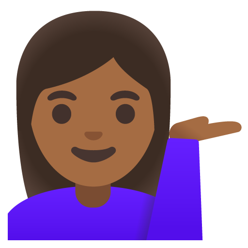 Mulher Com A Palma Virada Para Cima: Pele Morena Escura para Google 17.0