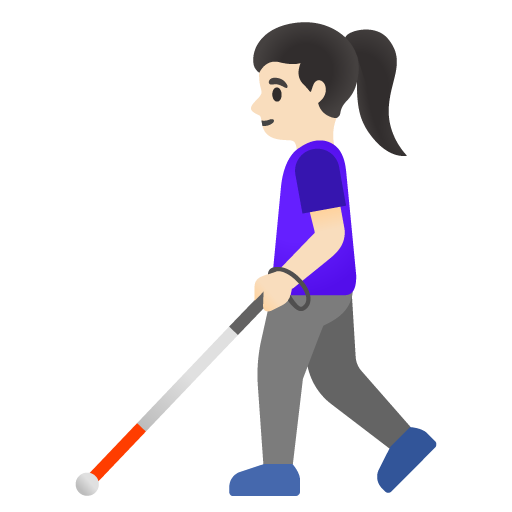 Mulher Com Bengala Para Cego: Pele Clara para Google 17.0