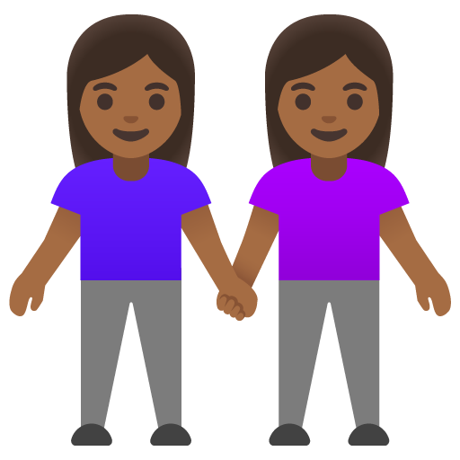 Duas Mulheres De Mãos Dadas: Pele Morena Escura para Google 17.0