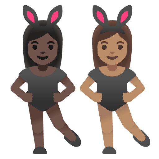 Women with Bunny Ears: Dark Skin Tone, Medium Skin Tone для Google 17.0