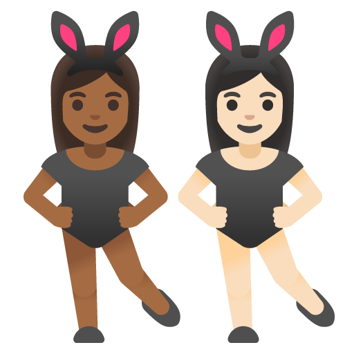 Women with Bunny Ears: Medium-Dark Skin Tone, Light Skin Tone для Google 17.0