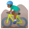 Ciclista Uomo Di Mountain Bike: Carnagione Medio-Scura