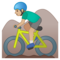 Ciclista Uomo Di Mountain Bike: Carnagione Medio-Chiara
