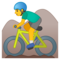 Ciclista Uomo Di Mountain Bike