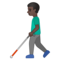 Uomo Con Bastone Bianco Di Orientamento: Carnagione Scura