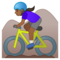 Ciclista Donna Di Mountain Bike: Carnagione Medio-Scura