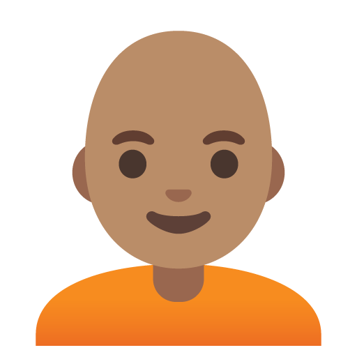 व्यक्ति: मध्यम रंग की त्वचा, गंजा