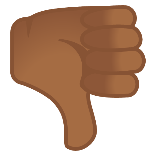 थंब्स डाउन: मध्यम-गहरे रंग की त्वचा