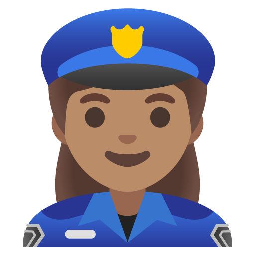 महिला पुलिस अधिकारी: मध्यम रंग की त्वचा
