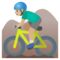 Ciclista Uomo Di Mountain Bike: Carnagione Medio-Chiara
