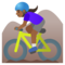 Ciclista Donna Di Mountain Bike: Carnagione Medio-Scura