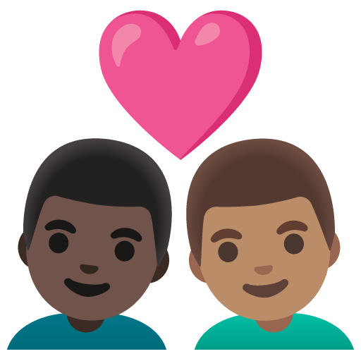 Coppia Con Cuore: Uomo, Uomo, Carnagione Scura, Carnagione Media