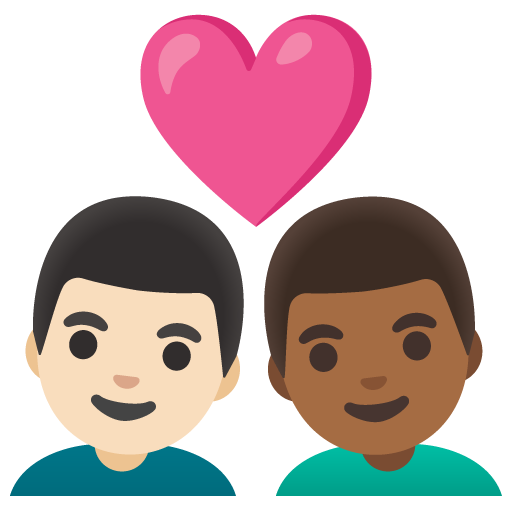 Coppia Con Cuore: Uomo, Uomo, Carnagione Chiara, Carnagione Medio-Scura