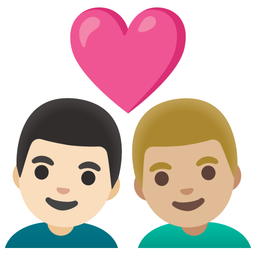 Coppia Con Cuore: Uomo, Uomo, Carnagione Chiara, Carnagione Medio-Chiara