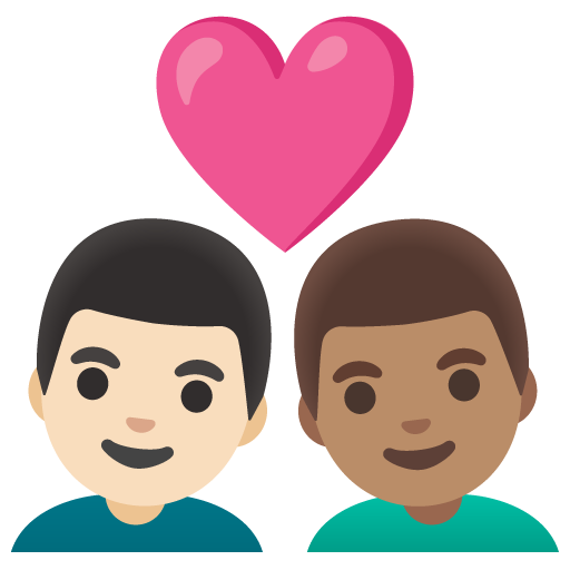 Coppia Con Cuore: Uomo, Uomo, Carnagione Chiara, Carnagione Media