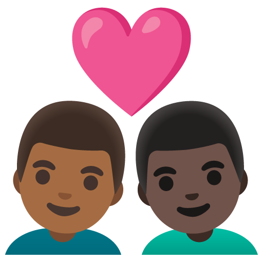Coppia Con Cuore: Uomo, Uomo, Carnagione Medio-Scura, Carnagione Scura
