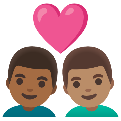 Coppia Con Cuore: Uomo, Uomo, Carnagione Medio-Scura, Carnagione Media