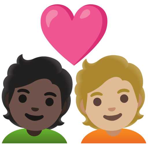 Coppia Con Cuore: Persona, Persona, Carnagione Scura, Carnagione Medio-Chiara
