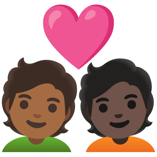 Coppia Con Cuore: Persona, Persona, Carnagione Medio-Scura, Carnagione Scura