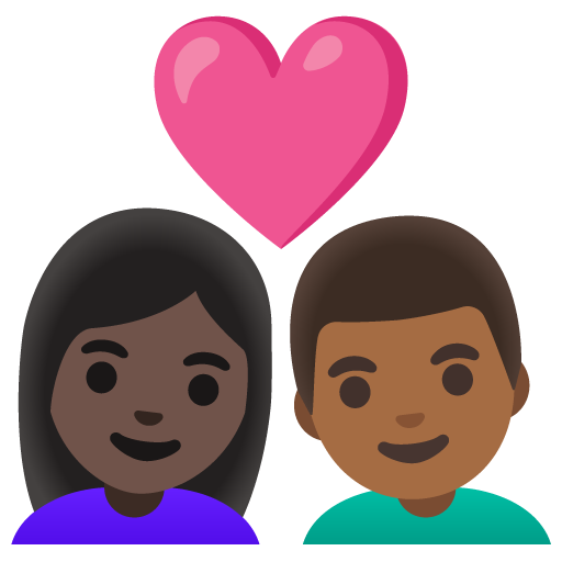 Coppia Con Cuore: Donna, Uomo, Carnagione Scura, Carnagione Medio-Scura