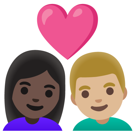 Coppia Con Cuore: Donna, Uomo, Carnagione Scura, Carnagione Medio-Chiara