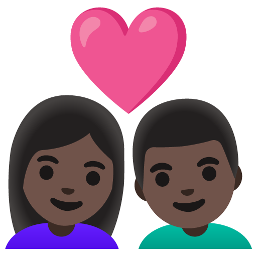 Coppia Con Cuore: Donna, Uomo, Carnagione Scura