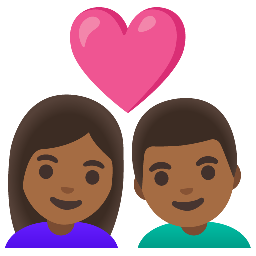 Coppia Con Cuore: Donna, Uomo, Carnagione Medio-Scura