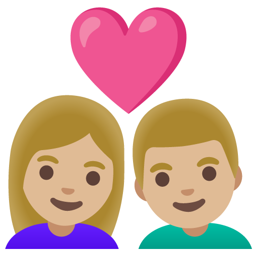 Coppia Con Cuore: Donna, Uomo, Carnagione Medio-Chiara