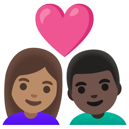 Coppia Con Cuore: Donna, Uomo, Carnagione Media, Carnagione Scura