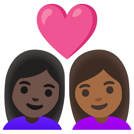 Coppia Con Cuore: Donna, Donna, Carnagione Scura, Carnagione Medio-Scura