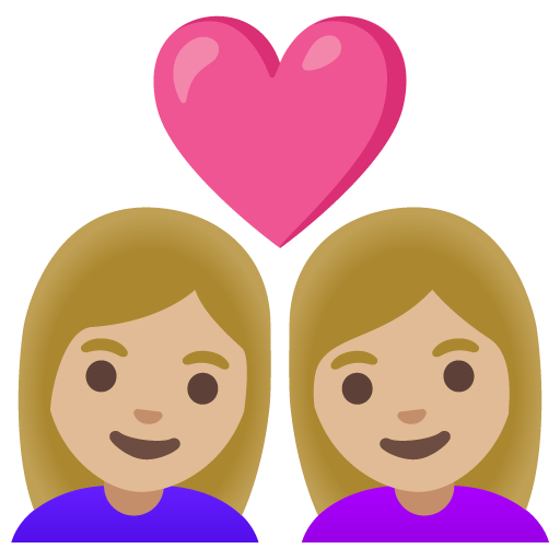 Coppia Con Cuore: Donna, Donna, Carnagione Medio-Chiara