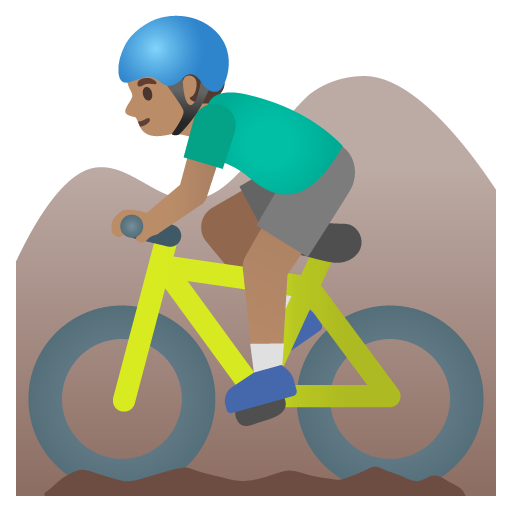Ciclista Uomo Di Mountain Bike: Carnagione Media