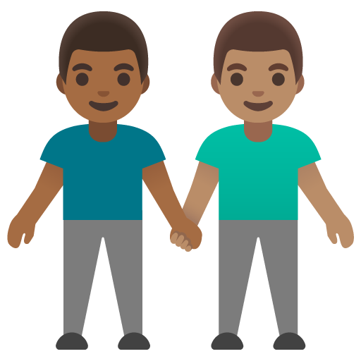 Due Uomini Che Si Tengono Per Mano: Carnagione Medio-Scura, Carnagione Media