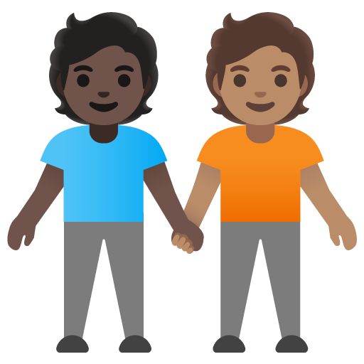 Persone Che Si Tengono Per Mano: Carnagione Scura, Carnagione Media