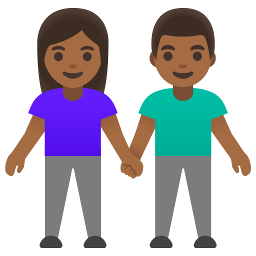 Donna E Uomo Che Si Tengono Per Mano: Carnagione Medio-Scura