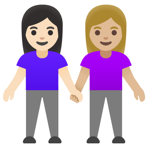 Due Donne Che Si Tengono Per Mano: Carnagione Chiara, Carnagione Medio-Chiara