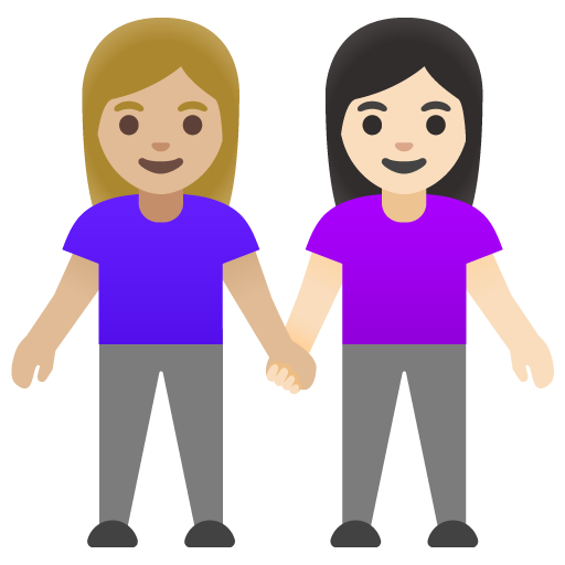 Due Donne Che Si Tengono Per Mano: Carnagione Medio-Chiara, Carnagione Chiara