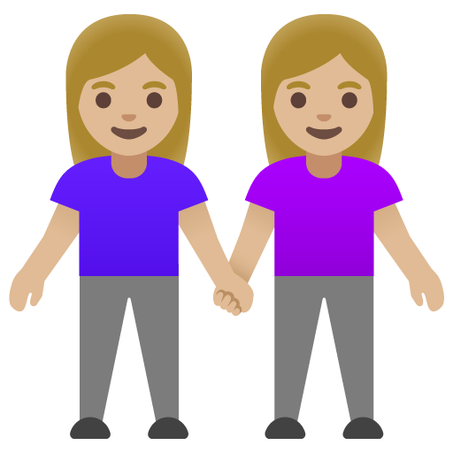 Due Donne Che Si Tengono Per Mano: Carnagione Medio-Chiara