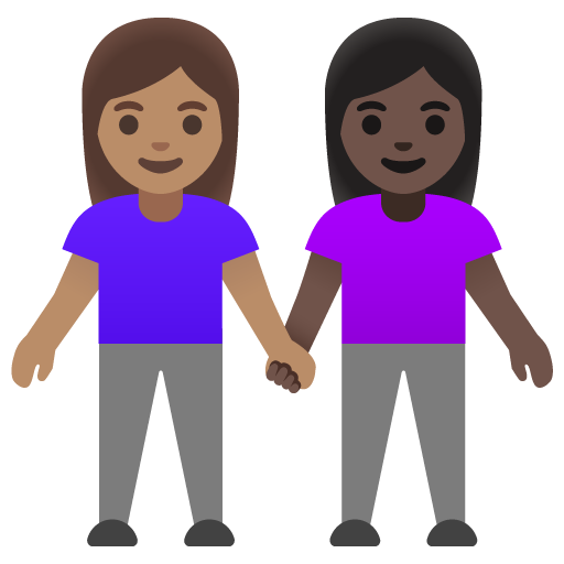 Due Donne Che Si Tengono Per Mano: Carnagione Media, Carnagione Scura