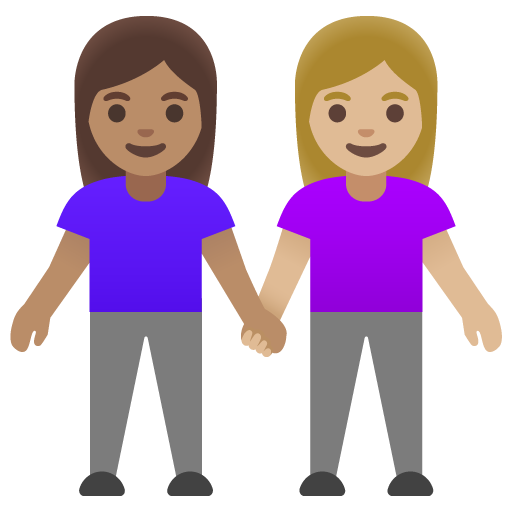 Due Donne Che Si Tengono Per Mano: Carnagione Media, Carnagione Medio-Chiara