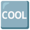 Wort „Cool“ In Blauem Quadrat Wort „Cool“ In Blauem Quadrat