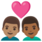 Coppia Con Cuore: Uomo, Uomo, Carnagione Media, Carnagione Medio-Scura
