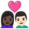 Coppia Con Cuore: Donna, Uomo, Carnagione Scura, Carnagione Chiara