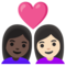 Coppia Con Cuore: Donna, Donna, Carnagione Scura, Carnagione Chiara