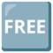 Wort „Free“ In Blauem Quadrat Wort „Free“ In Blauem Quadrat