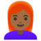 Donna: Carnagione Medio-Scura, Capelli Rossi