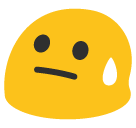 Downcast Face with Sweat