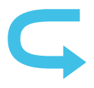 Left Arrow Curving Right