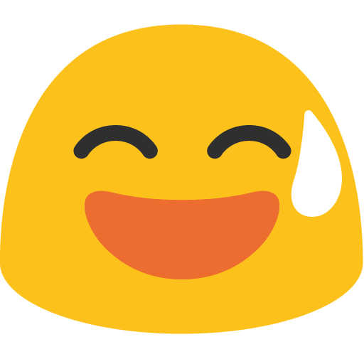 Faccina Con Un Gran Sorriso E Goccia Di Sudore