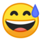 Faccina Con Un Gran Sorriso E Goccia Di Sudore